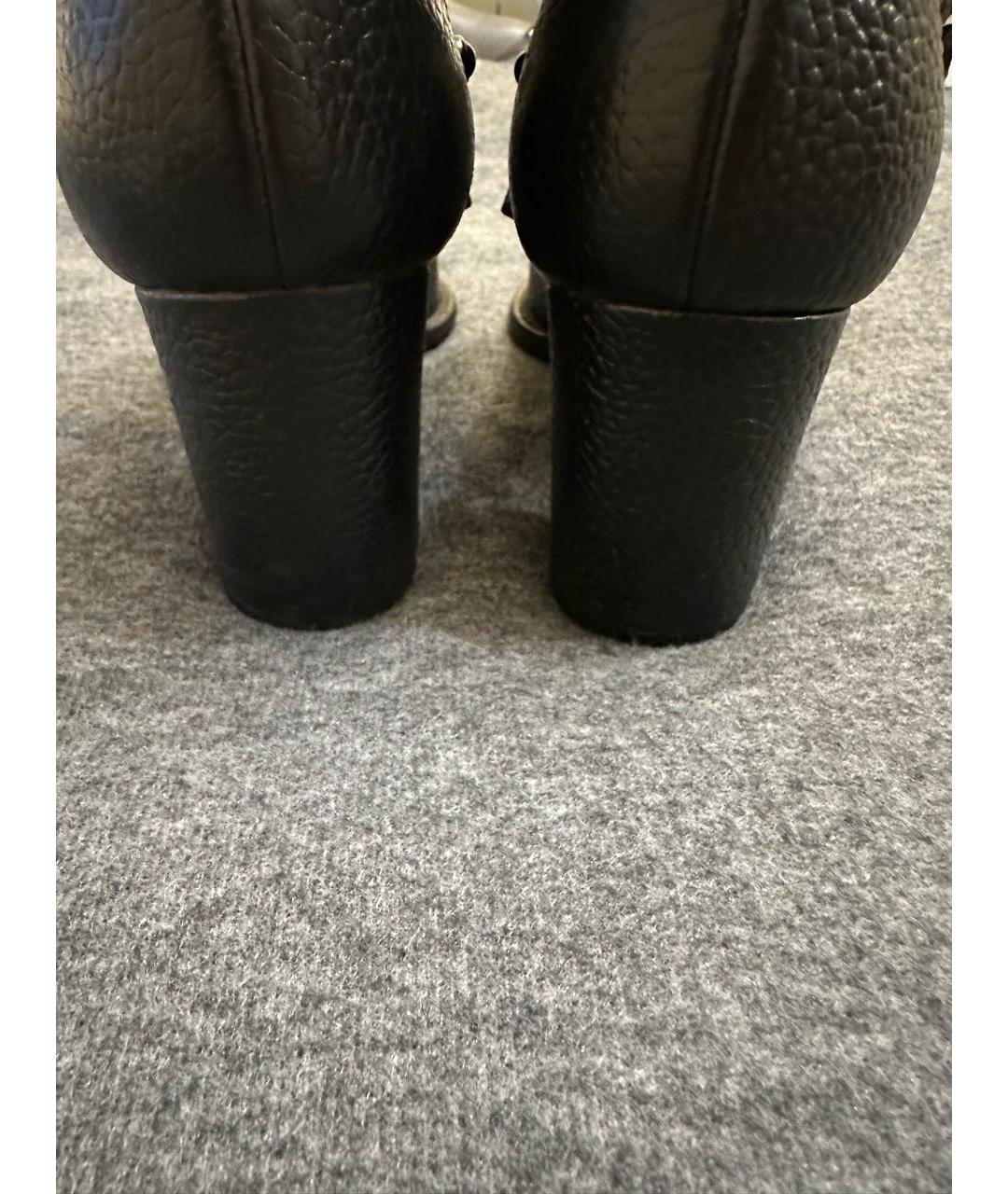 VALENTINO Черные кожаные ботинки, фото 4