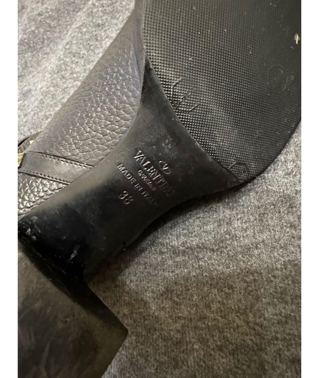 VALENTINO Черные кожаные ботинки, фото 5