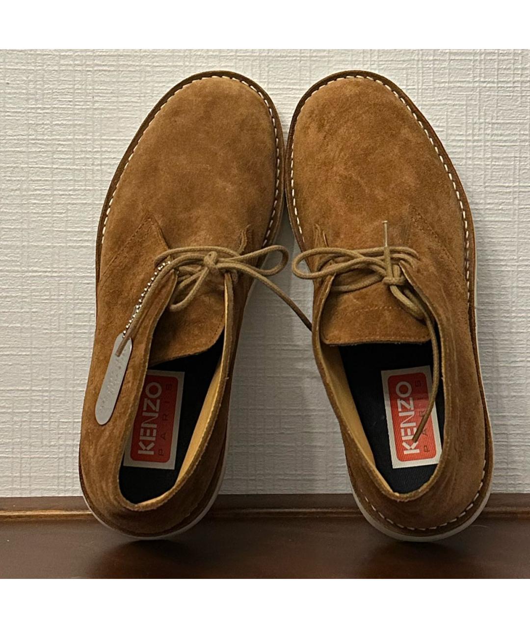 KENZO Коричневые замшевые низкие ботинки, фото 3