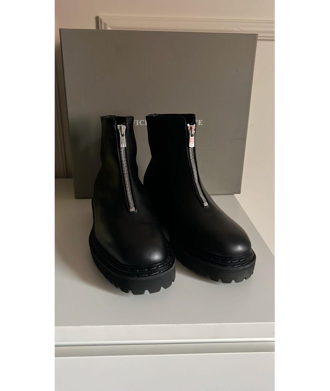 OFFICINE CREATIVE Черные кожаные ботинки, фото 5