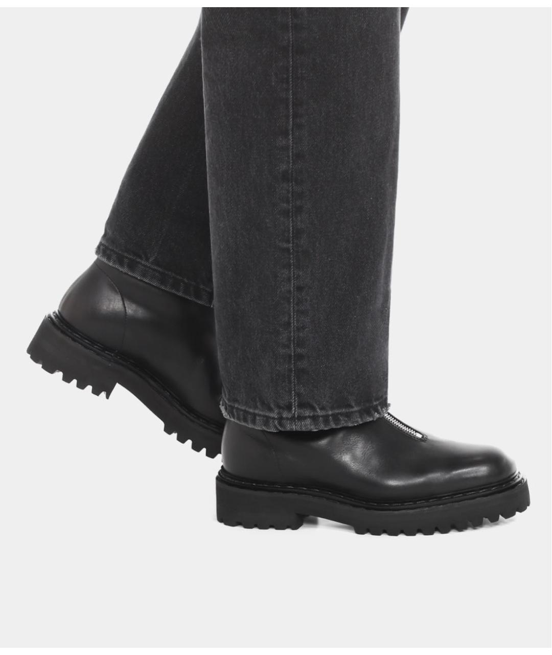 OFFICINE CREATIVE Черные кожаные ботинки, фото 2