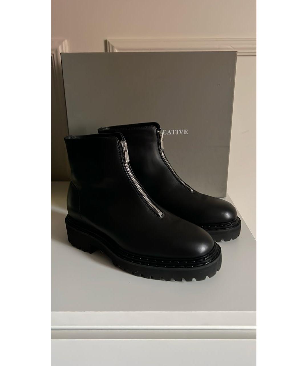 OFFICINE CREATIVE Черные кожаные ботинки, фото 4