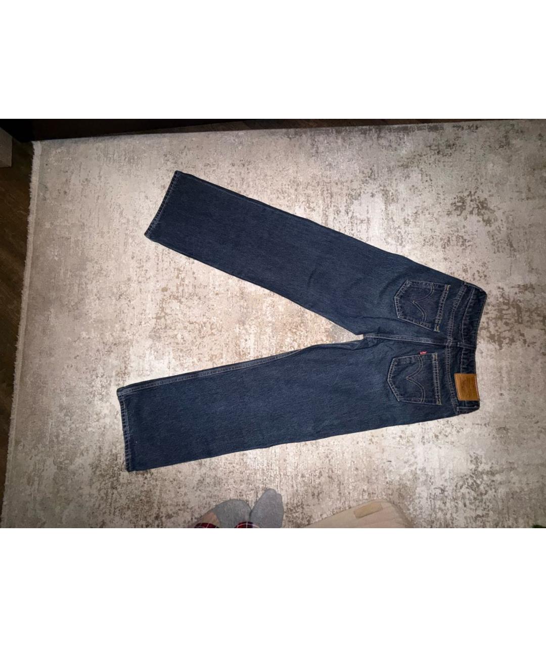 LEVI'S Темно-синие хлопковые прямые джинсы, фото 2