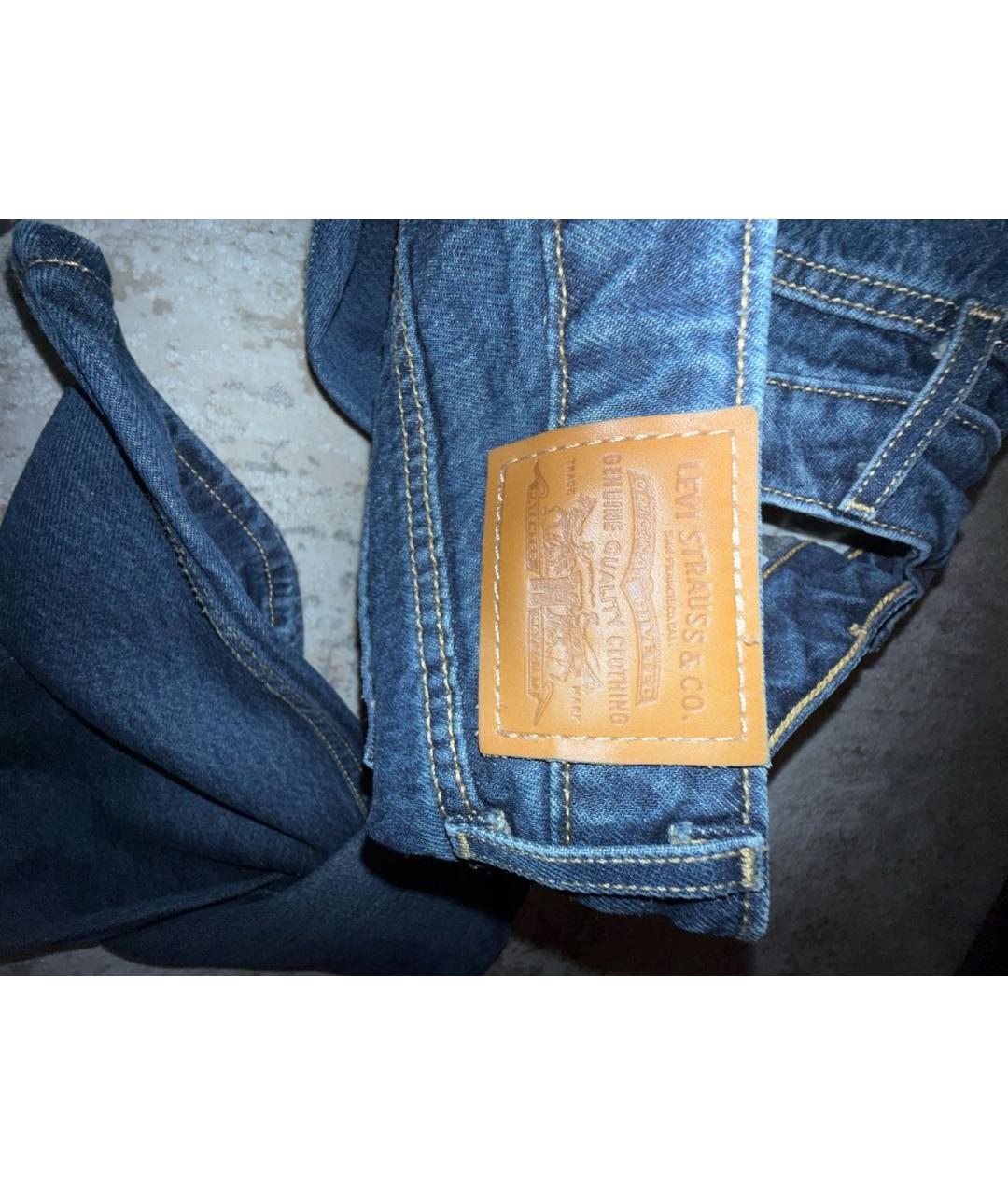 LEVI'S Темно-синие хлопковые прямые джинсы, фото 5