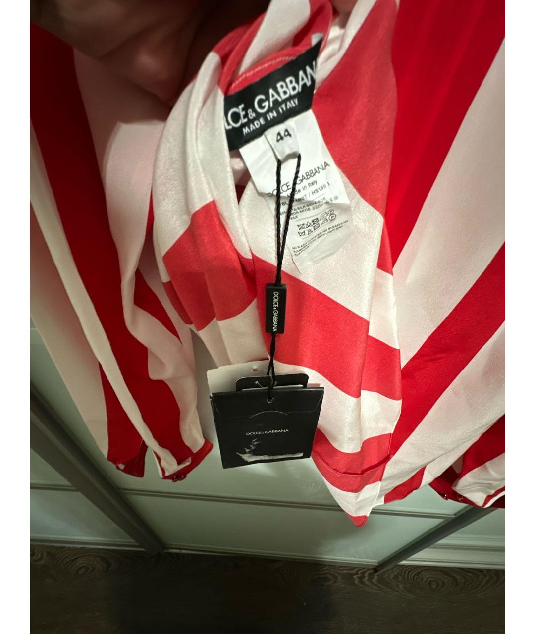 DOLCE&GABBANA Красная шелковая блузы, фото 3