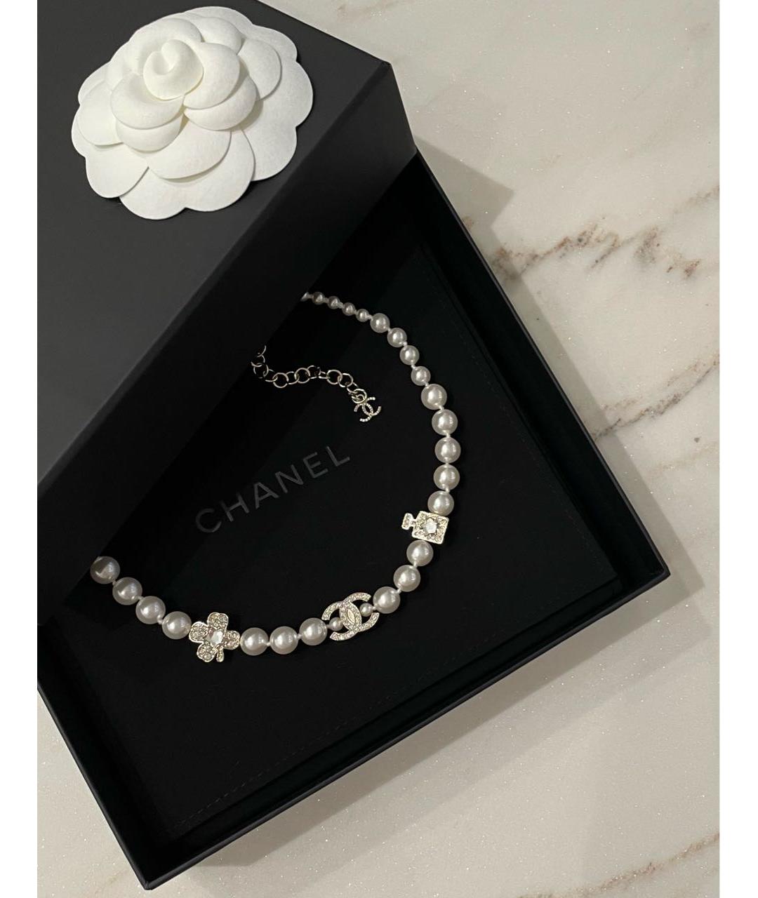 CHANEL Белое жемчужное колье, фото 2