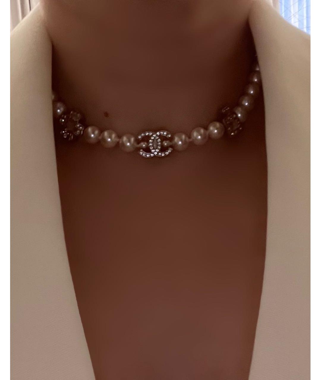 CHANEL Белое жемчужное колье, фото 4