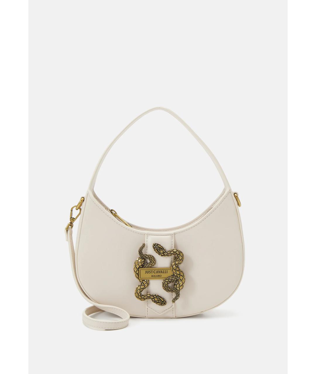 JUST CAVALLI Бежевая сумка с короткими ручками из искусственной кожи, фото 7