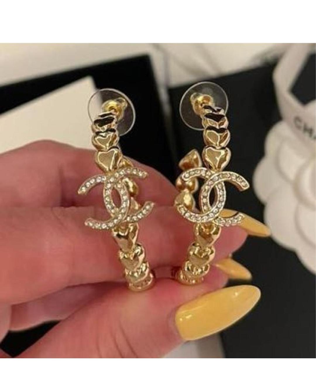 CHANEL Золотые позолоченные серьги, фото 4