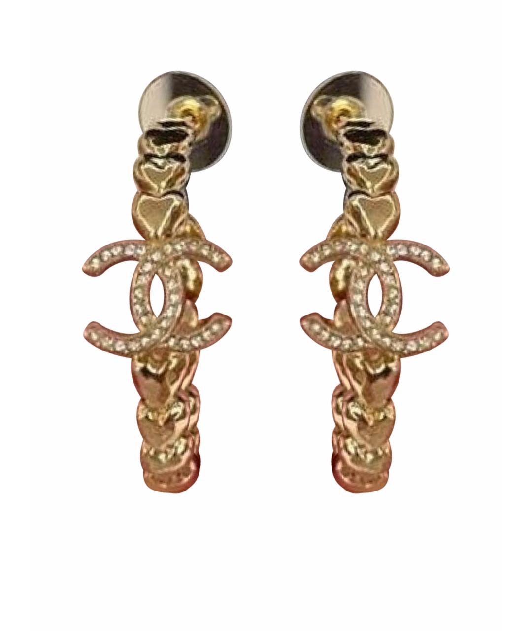 CHANEL Золотые позолоченные серьги, фото 1