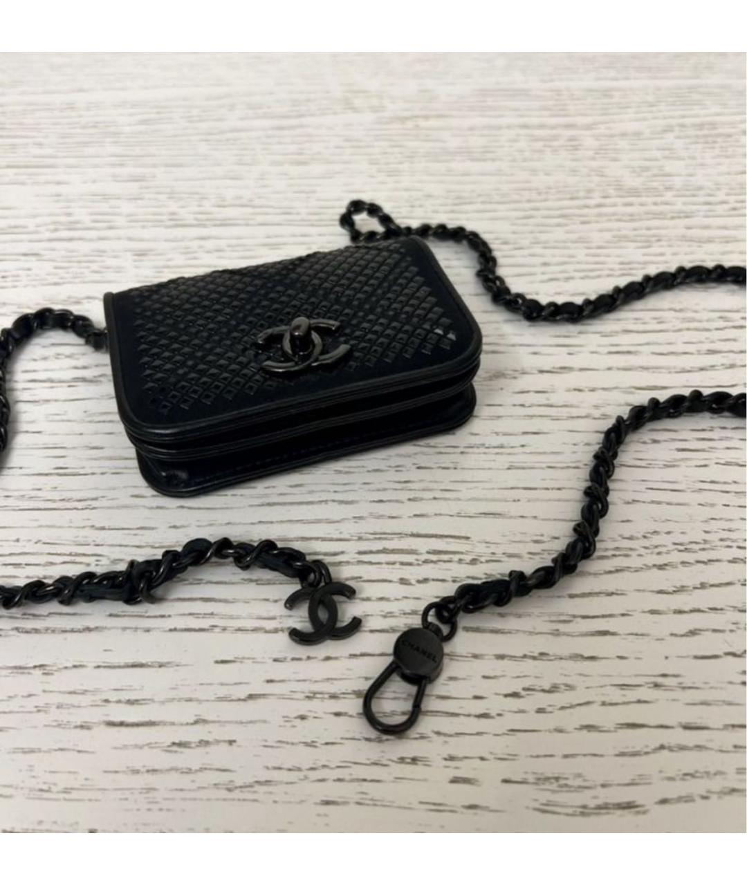 CHANEL Черная кожаная поясная сумка, фото 2