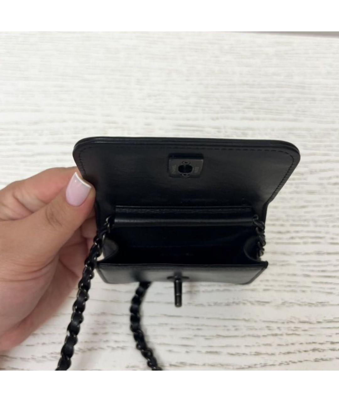 CHANEL Черная кожаная поясная сумка, фото 5