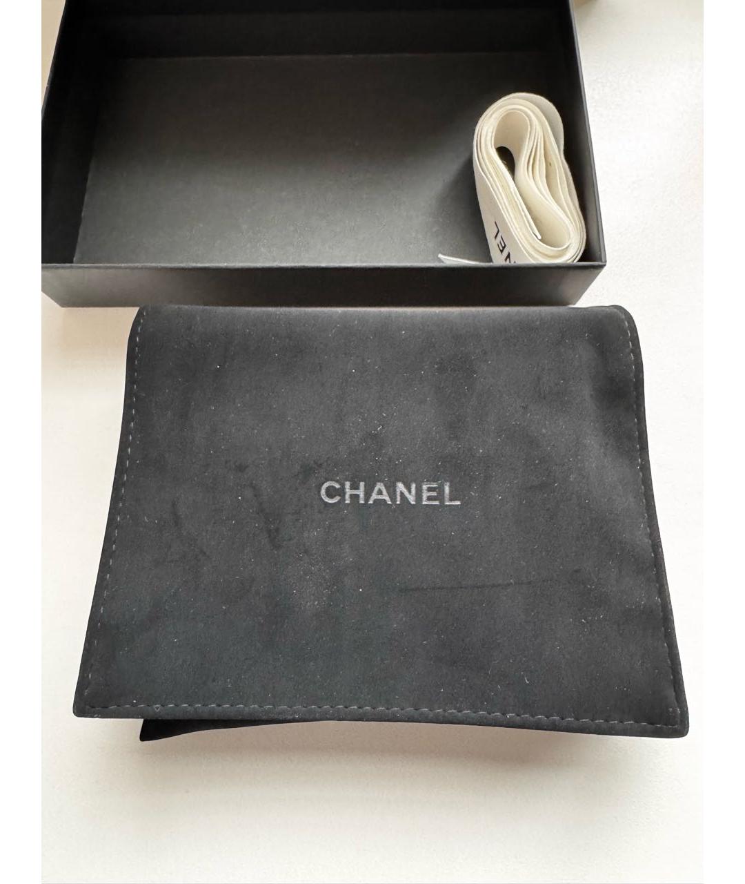 CHANEL Черный кожаный кошелек, фото 6