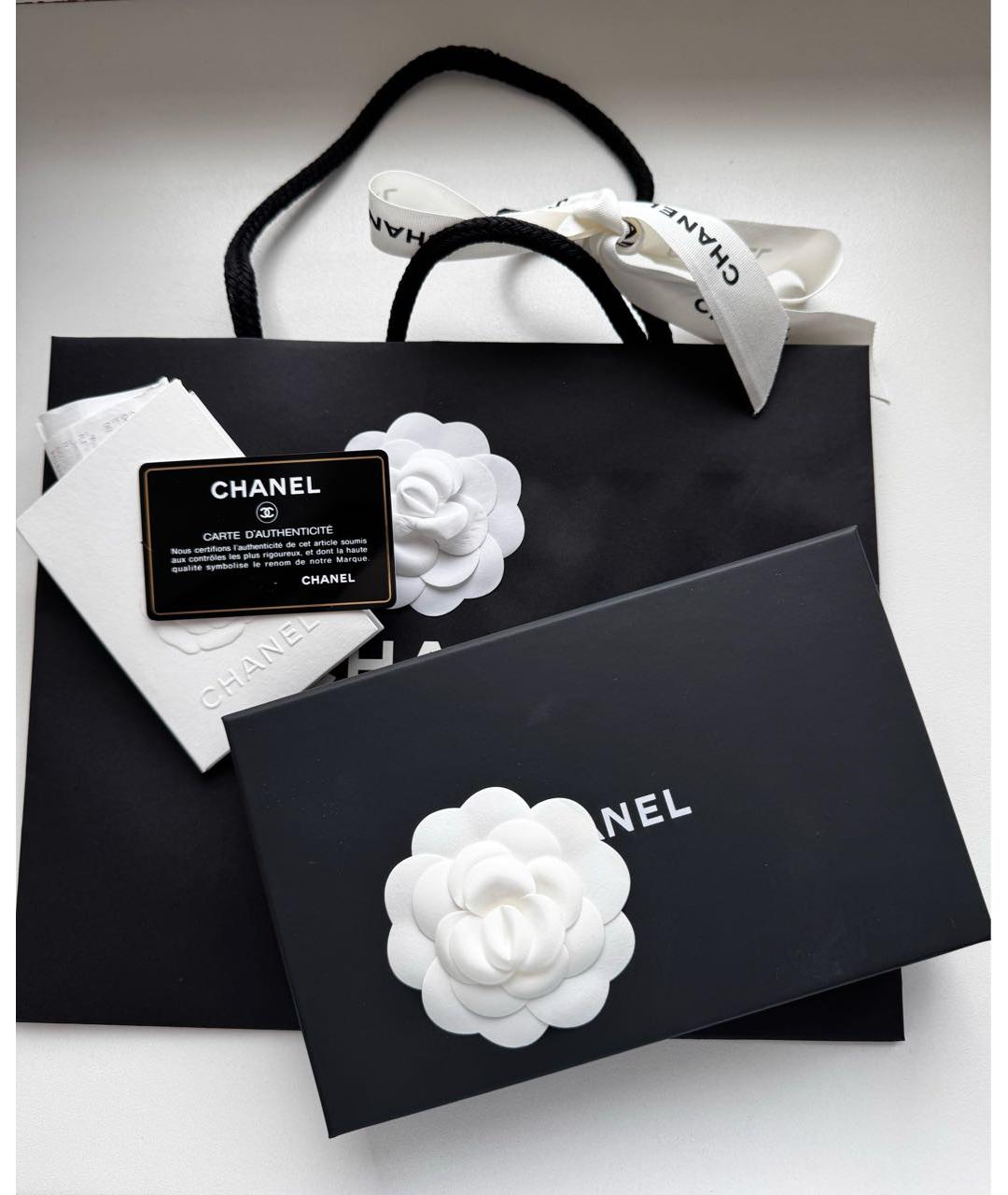 CHANEL Черный кожаный кошелек, фото 7