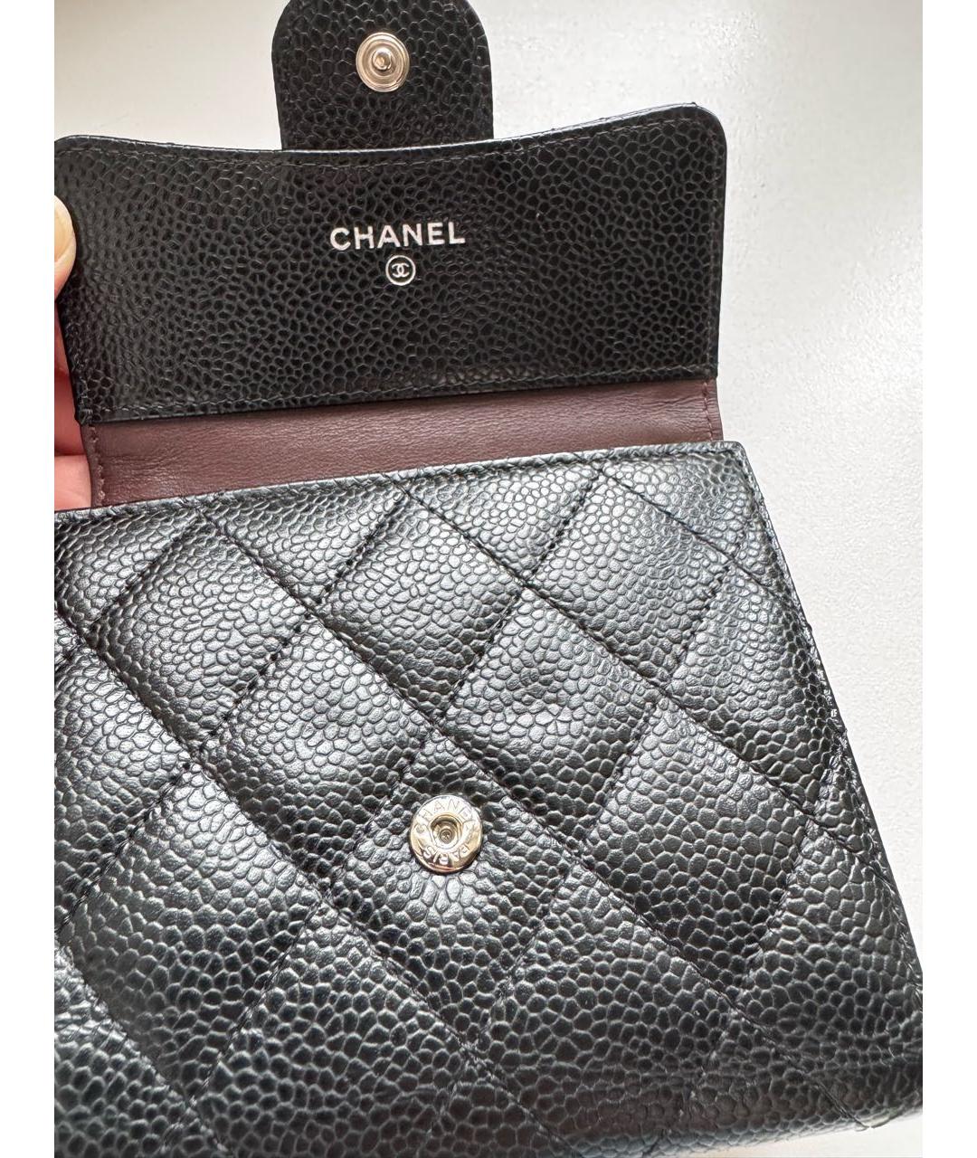 CHANEL Черный кожаный кошелек, фото 5