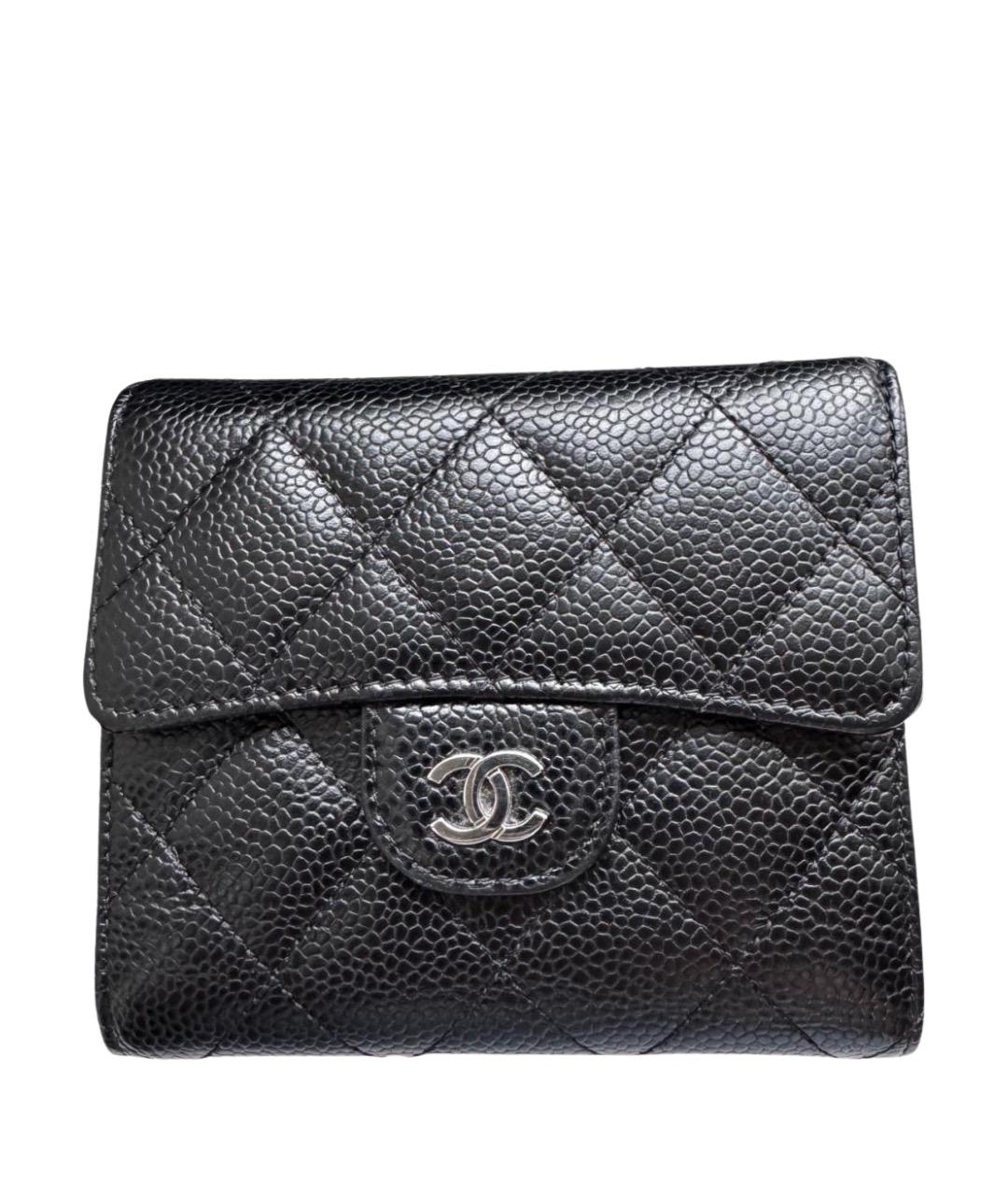 CHANEL Черный кожаный кошелек, фото 1