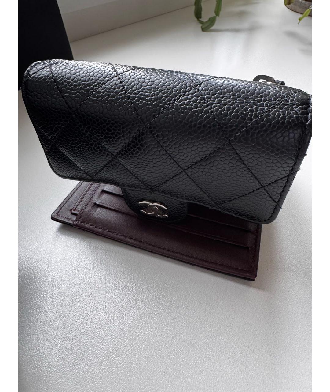 CHANEL Черный кожаный кошелек, фото 2