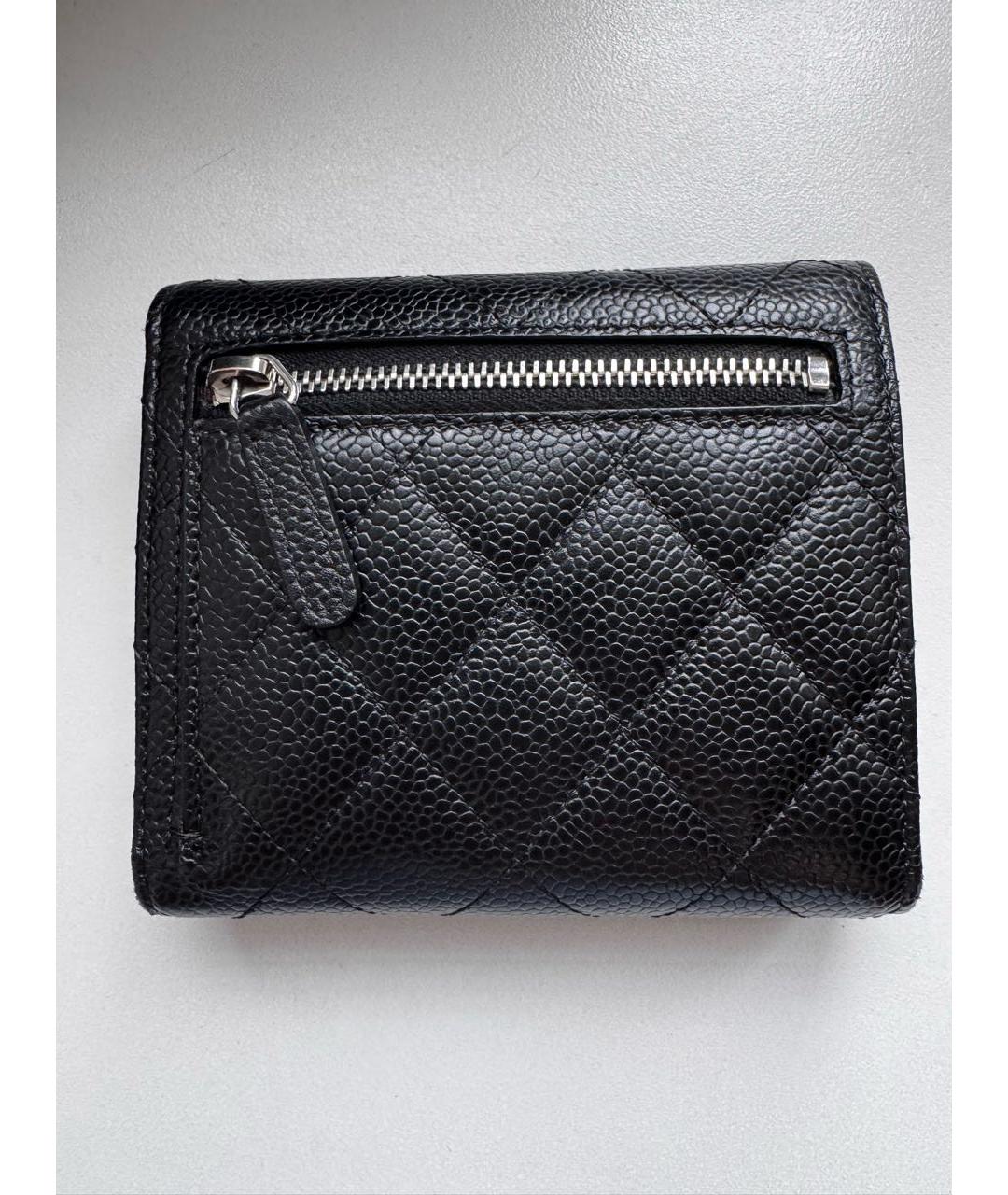 CHANEL Черный кожаный кошелек, фото 3
