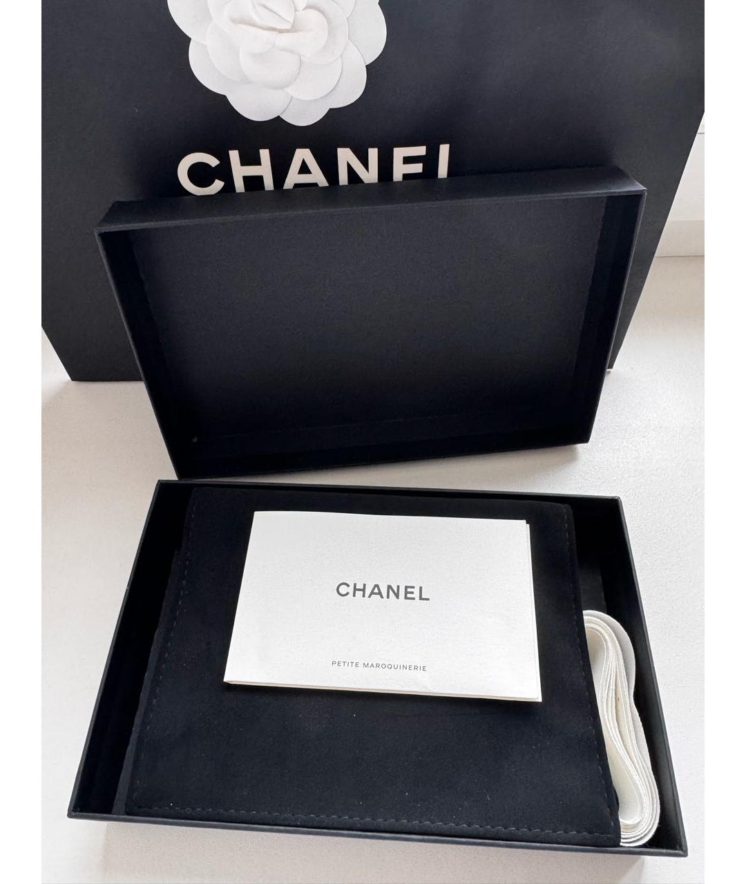 CHANEL Черный кожаный кошелек, фото 8
