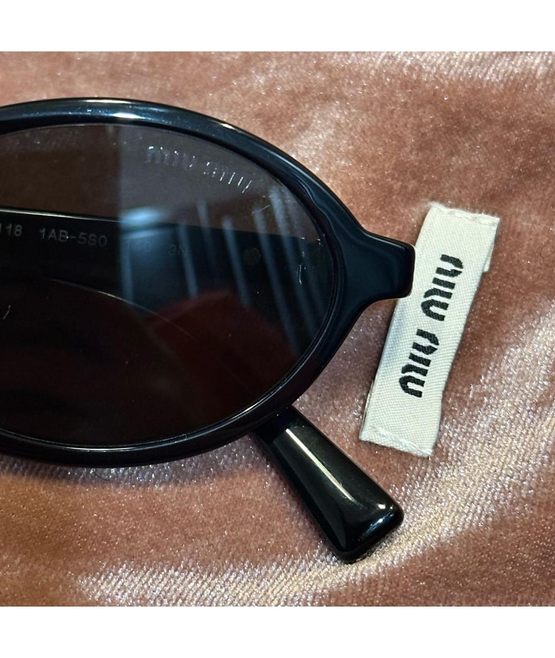 MIU MIU Черные пластиковые солнцезащитные очки, фото 6