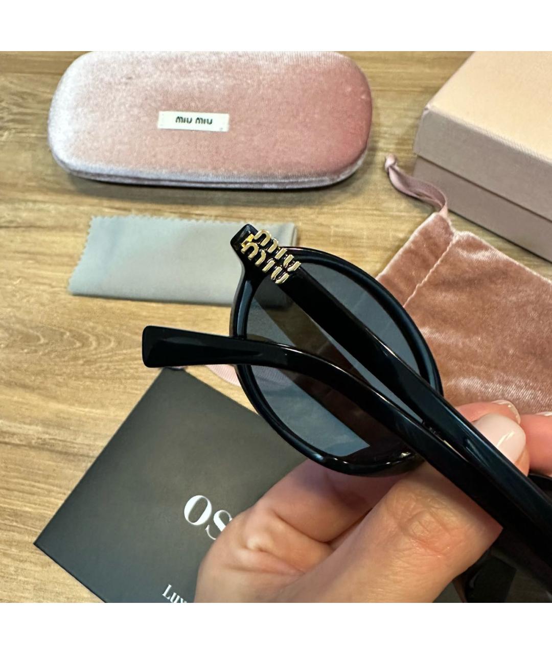 MIU MIU Черные пластиковые солнцезащитные очки, фото 4