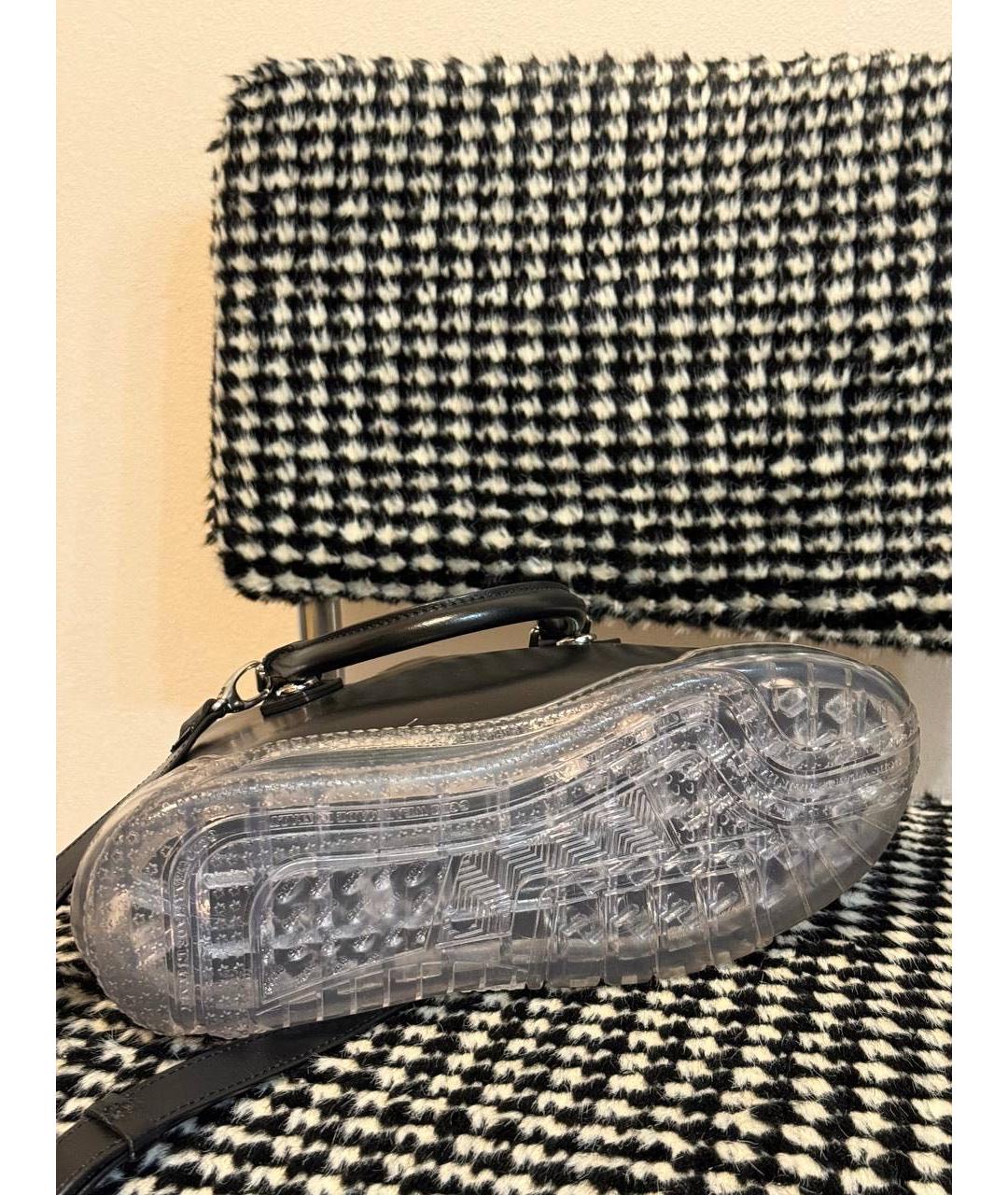 GCDS Черная кожаная сумка с короткими ручками, фото 6