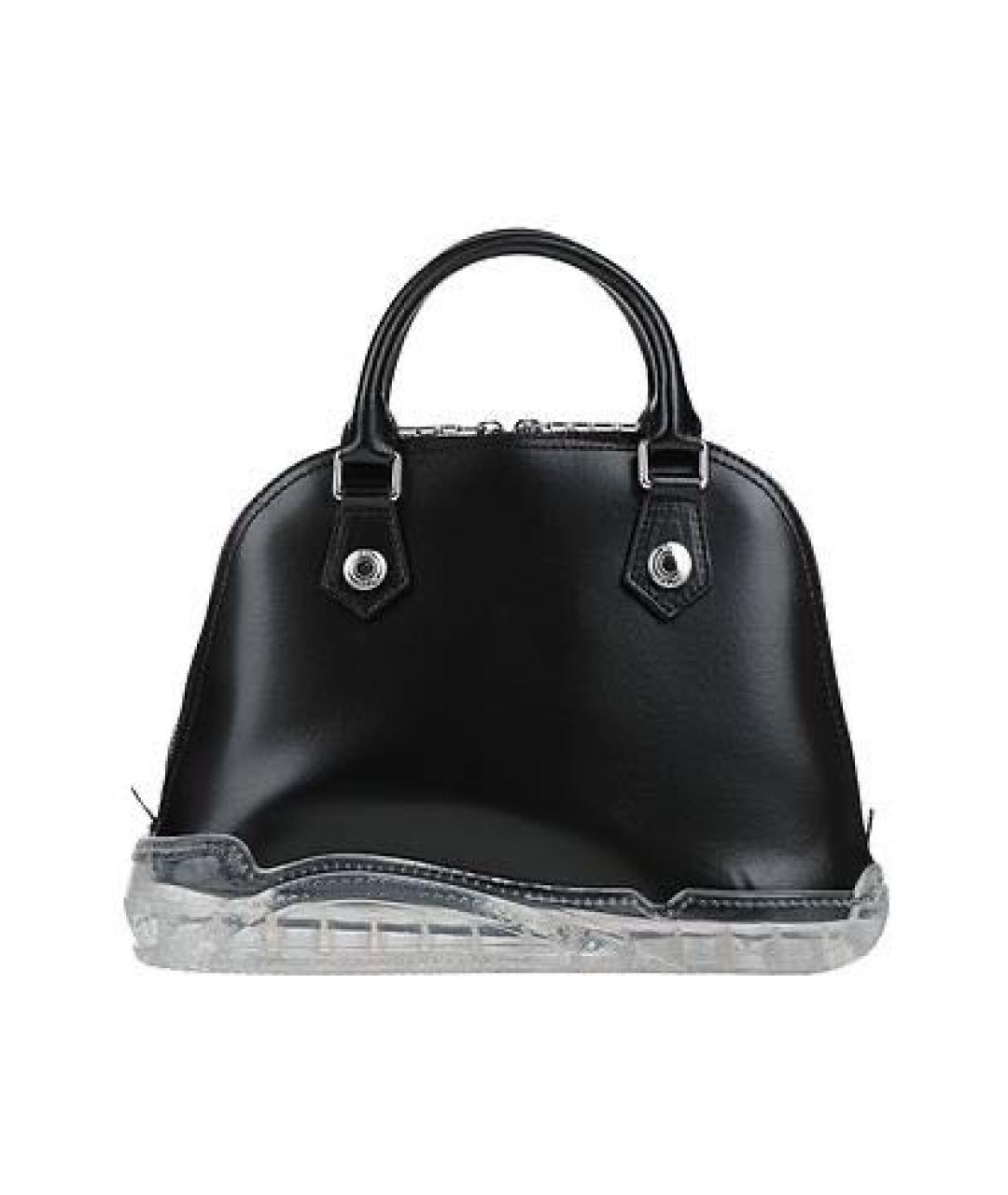 GCDS Черная кожаная сумка с короткими ручками, фото 1