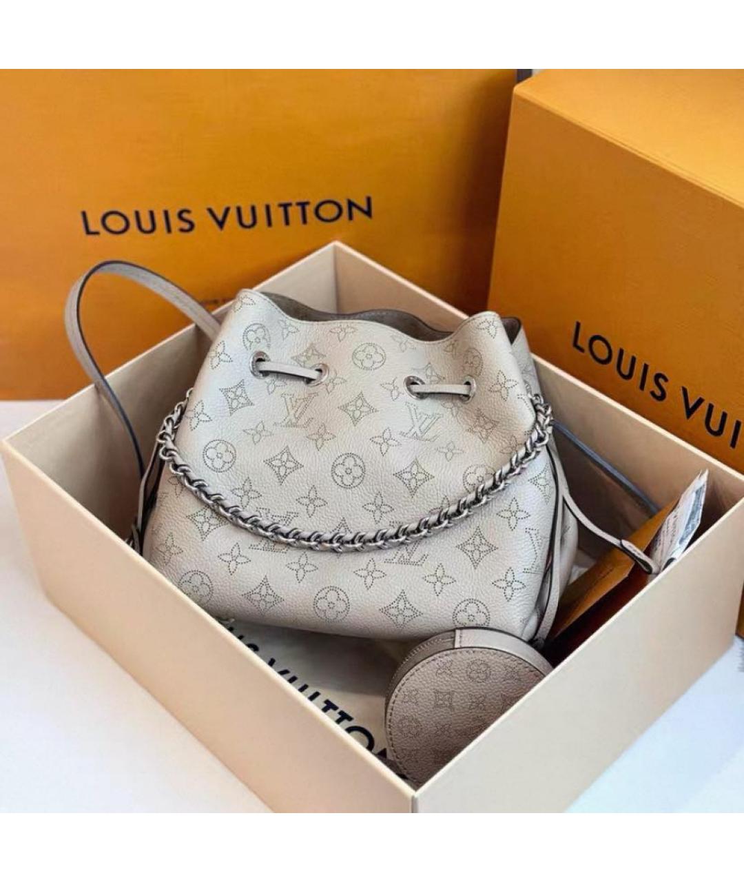 LOUIS VUITTON Серая кожаная сумка через плечо, фото 2