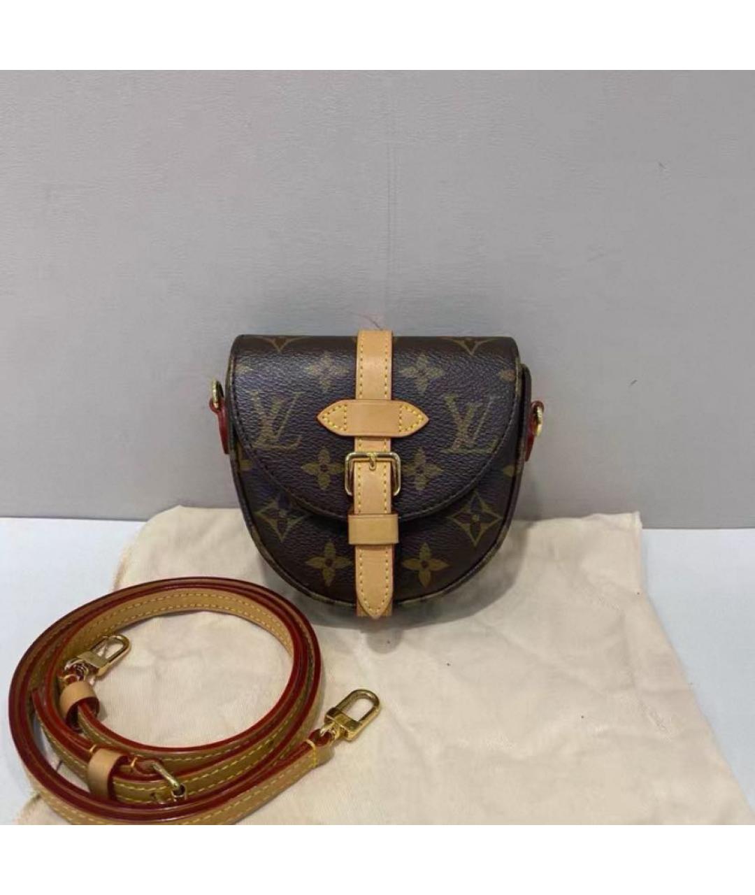 LOUIS VUITTON Коричневая кожаная сумка через плечо, фото 2
