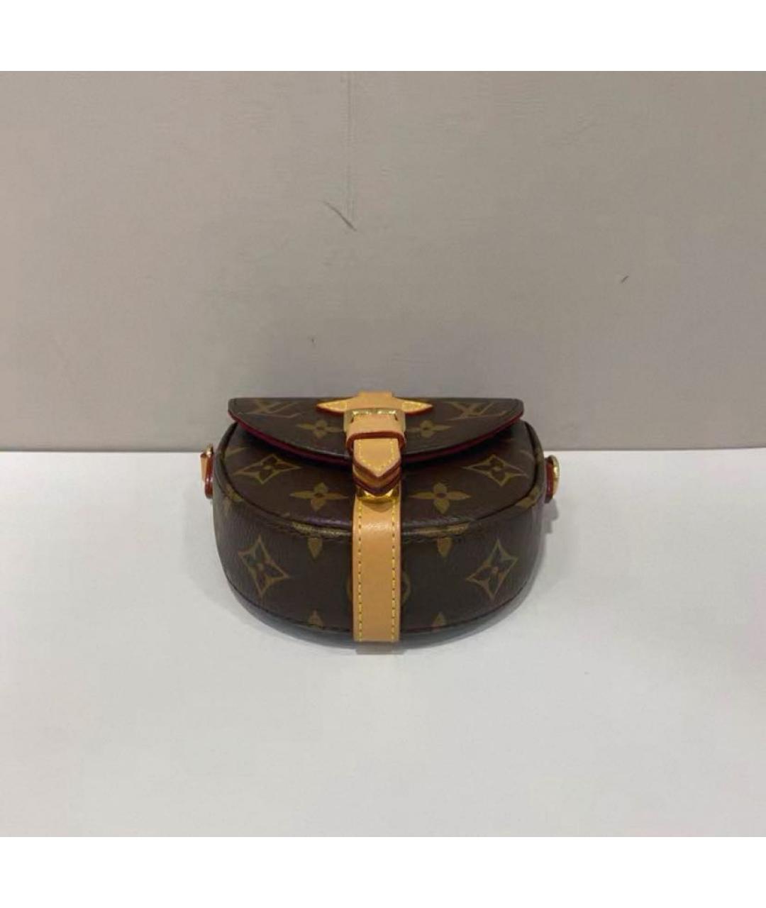 LOUIS VUITTON Коричневая кожаная сумка через плечо, фото 4