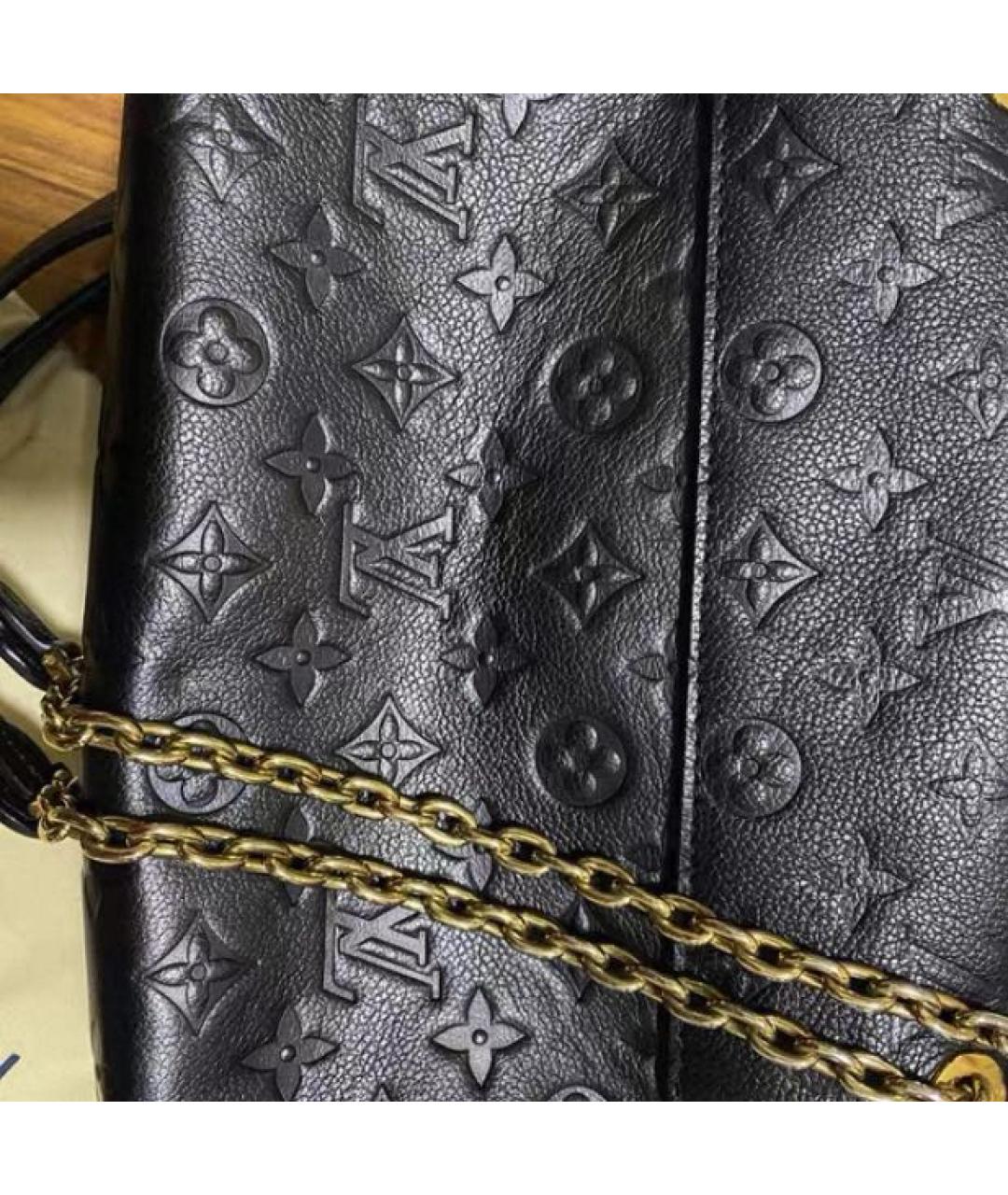LOUIS VUITTON Черная кожаная сумка через плечо, фото 3