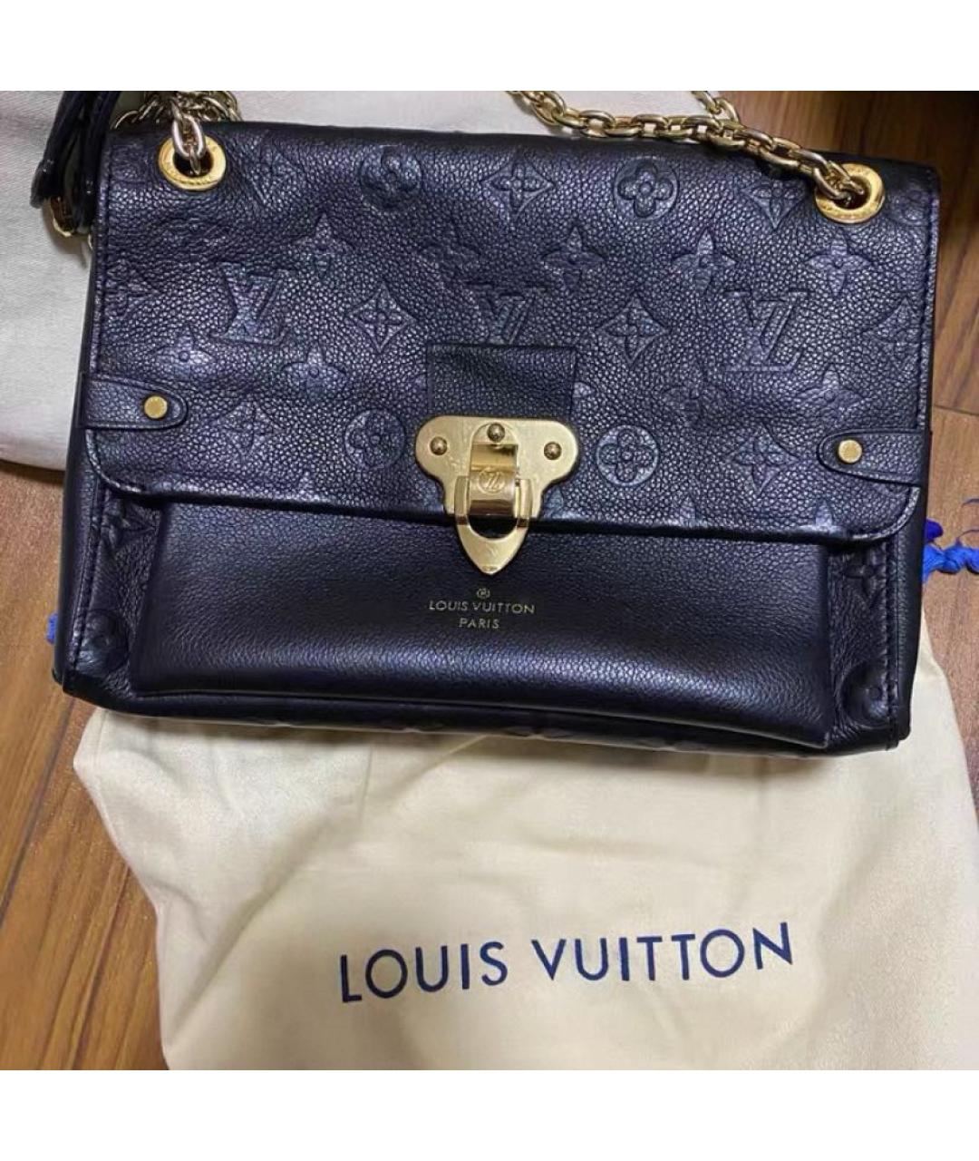 LOUIS VUITTON Черная кожаная сумка через плечо, фото 2