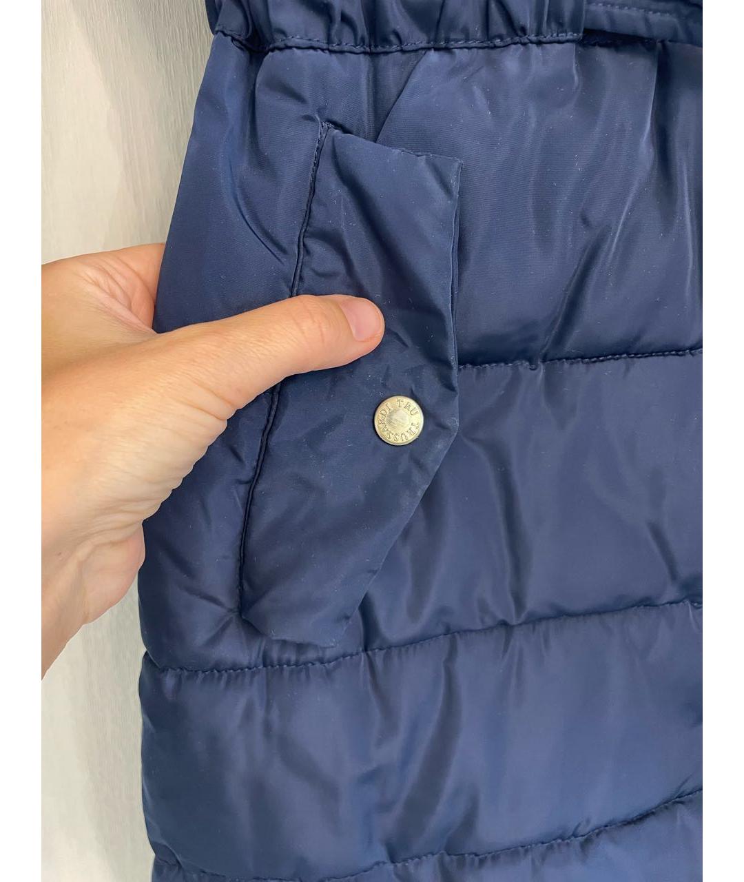 TRUSSARDI Темно-синяя полиэстеровая куртка, фото 5