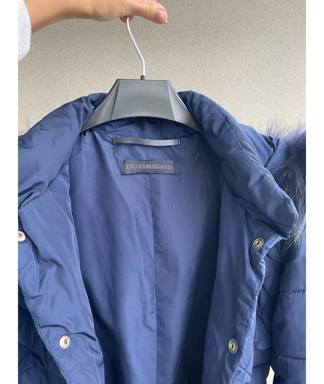 TRUSSARDI Темно-синяя полиэстеровая куртка, фото 3