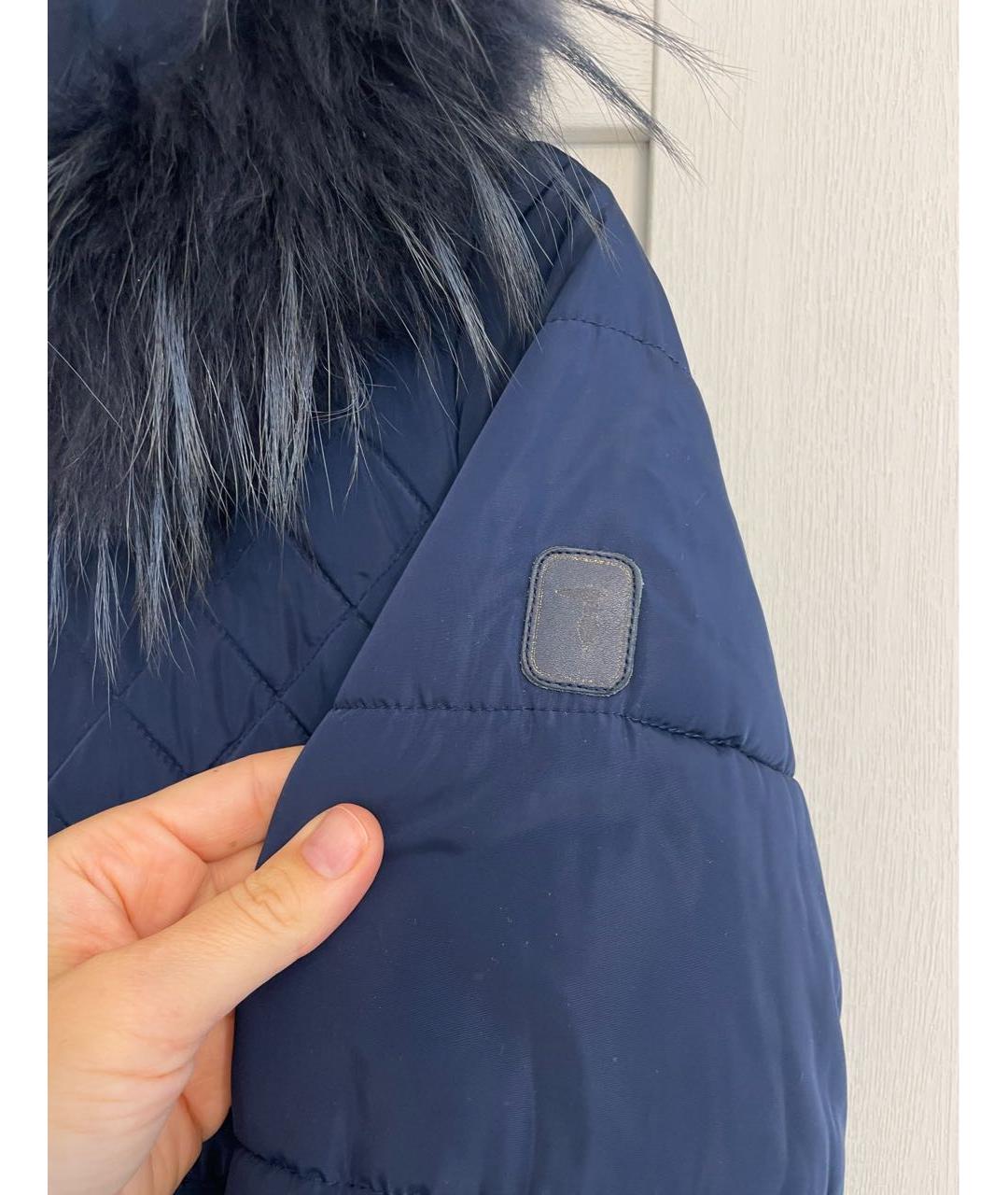 TRUSSARDI Темно-синяя полиэстеровая куртка, фото 4