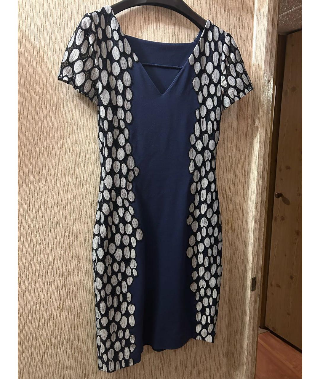 DIANE VON FURSTENBERG Синее вискозное коктейльное платье, фото 8