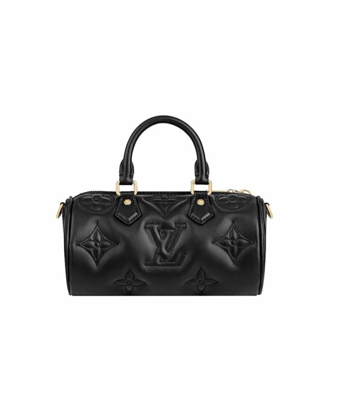 LOUIS VUITTON Черная кожаная сумка с короткими ручками, фото 1