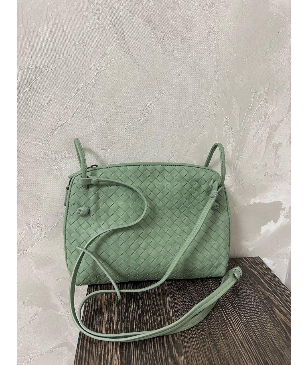 BOTTEGA VENETA Зеленая кожаная сумка через плечо, фото 3