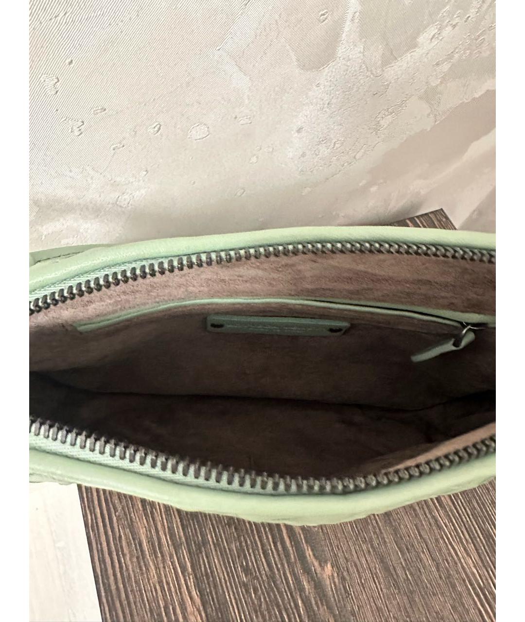 BOTTEGA VENETA Зеленая кожаная сумка через плечо, фото 4