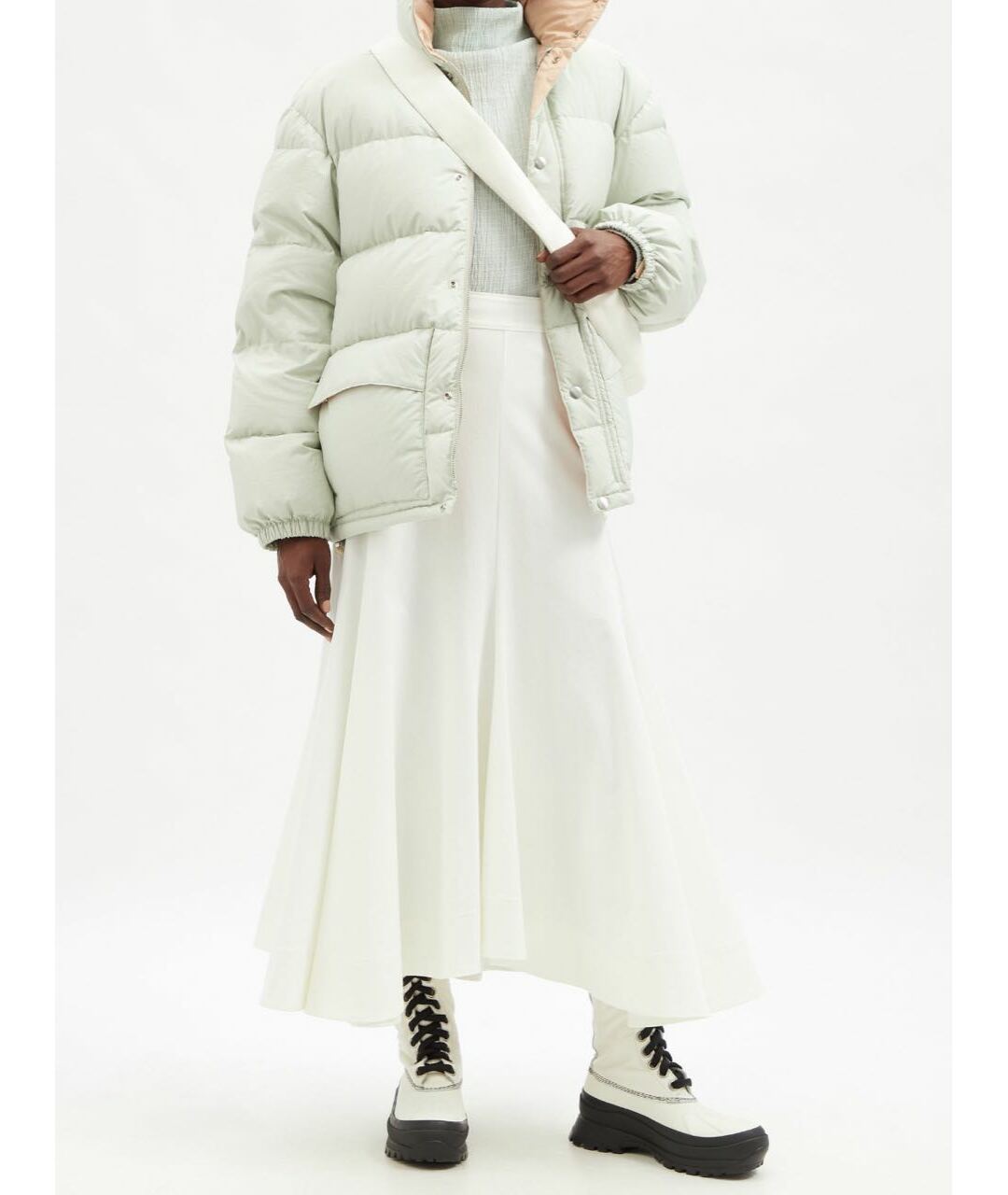 JIL SANDER Белый полиэстеровый пуховик, фото 2
