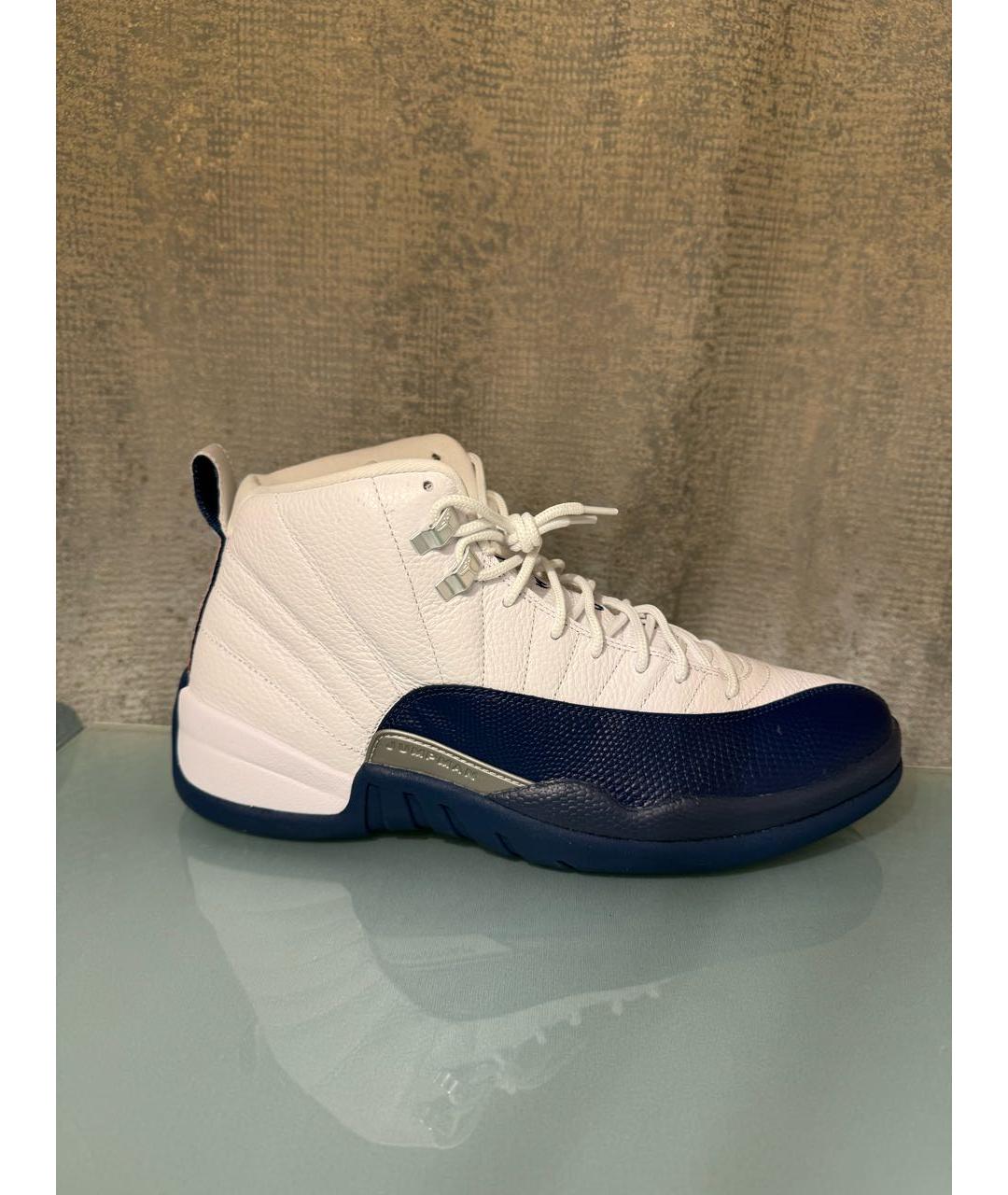 JORDAN Синие кожаные высокие кроссовки / кеды, фото 9