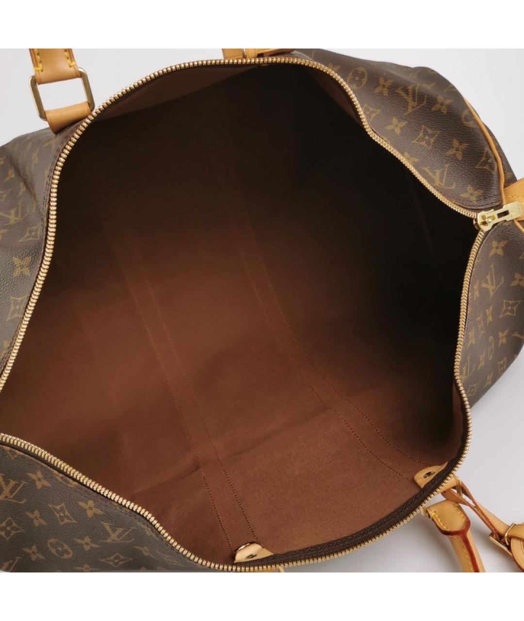 LOUIS VUITTON Коричневая кожаная дорожная/спортивная сумка, фото 6