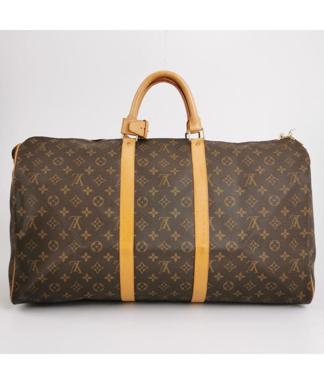 LOUIS VUITTON Коричневая кожаная дорожная/спортивная сумка, фото 4