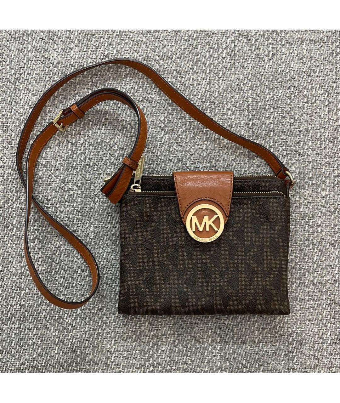 MICHAEL KORS Коричневая кожаная сумка через плечо, фото 9