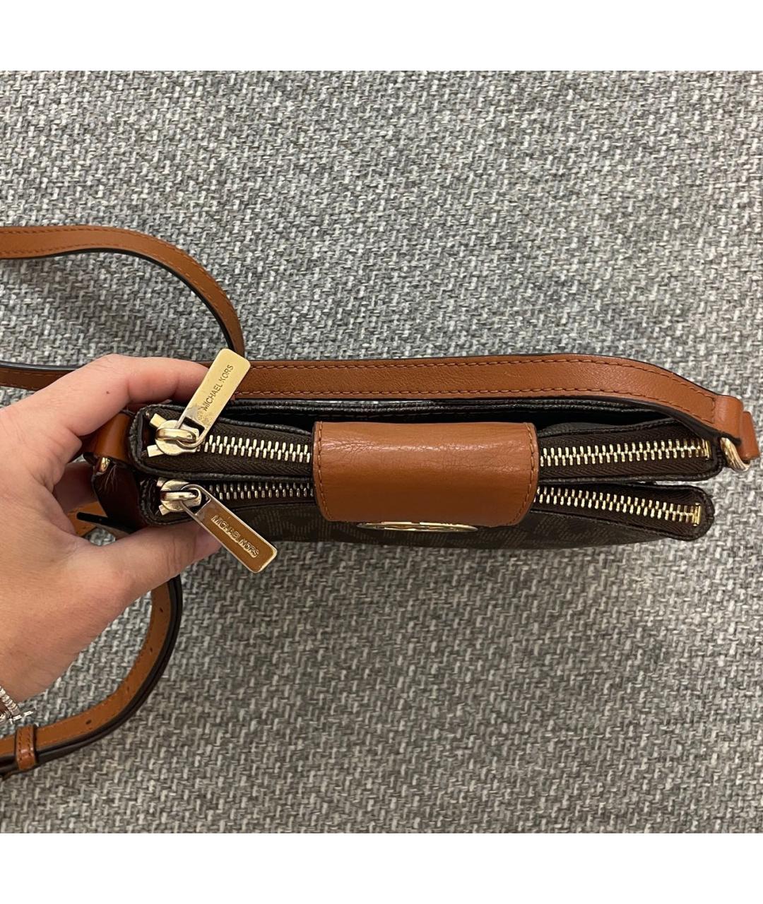 MICHAEL KORS Коричневая кожаная сумка через плечо, фото 2