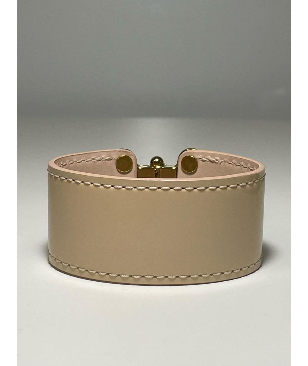 LOUIS VUITTON Бежевый кожаный браслет, фото 3
