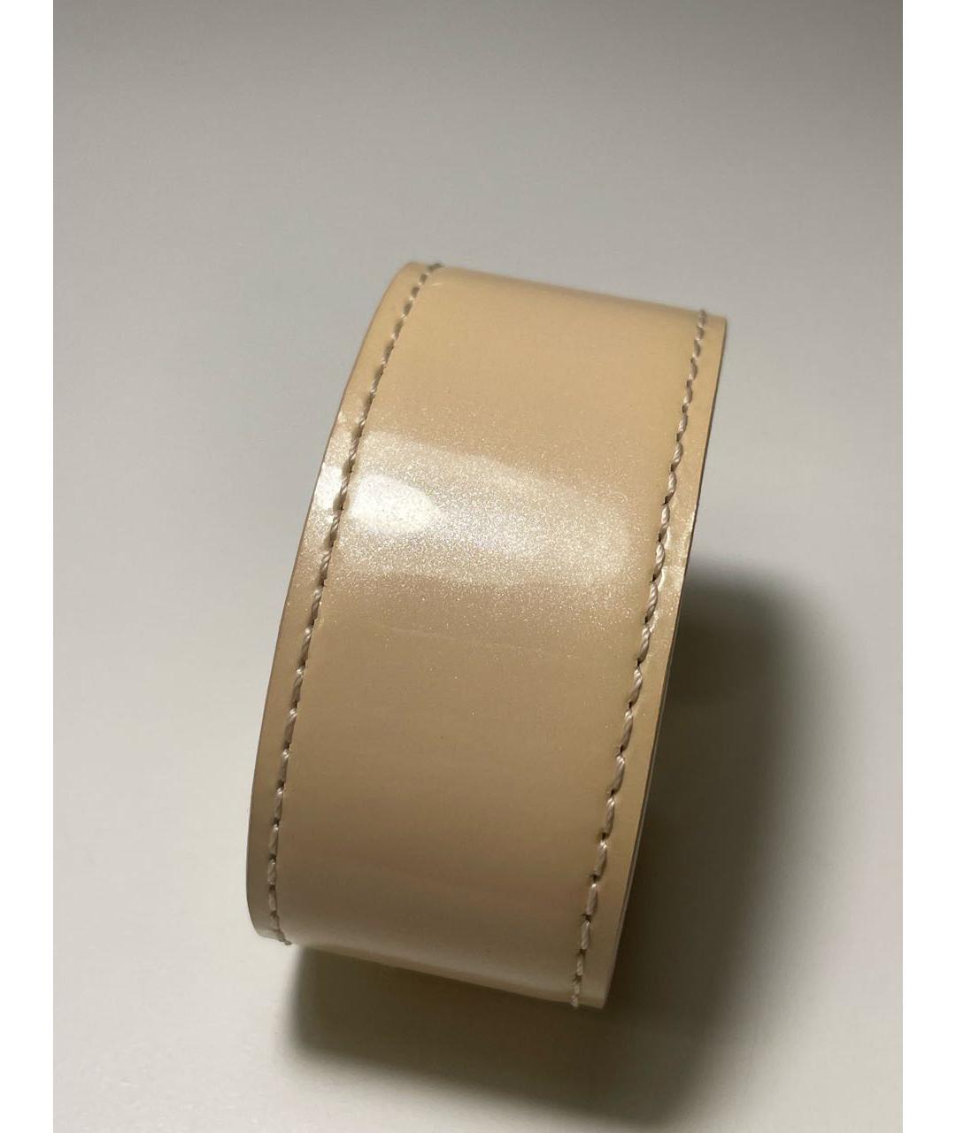 LOUIS VUITTON Бежевый кожаный браслет, фото 4