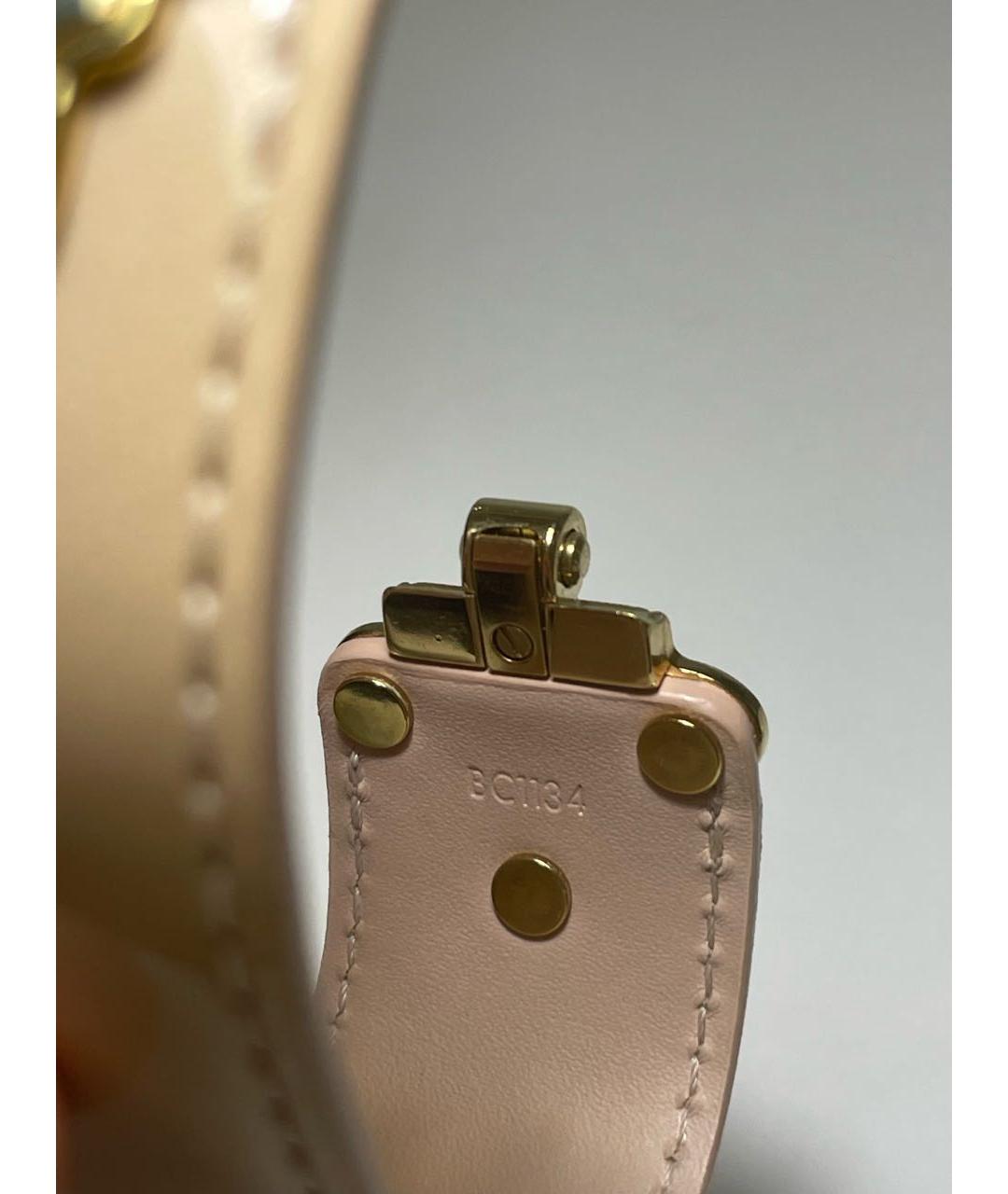 LOUIS VUITTON Бежевый кожаный браслет, фото 5