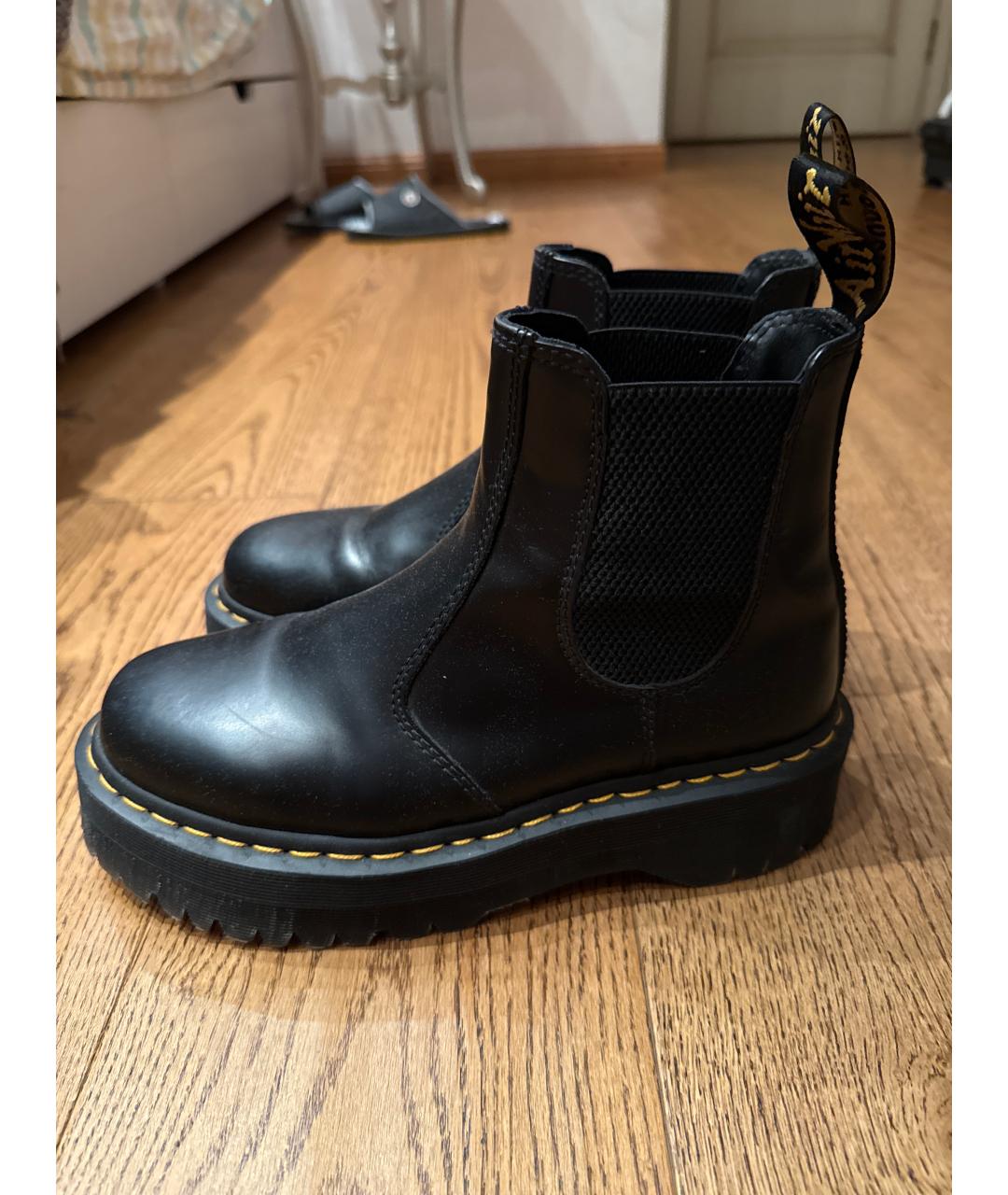 DR. MARTENS Черные кожаные полусапоги, фото 6