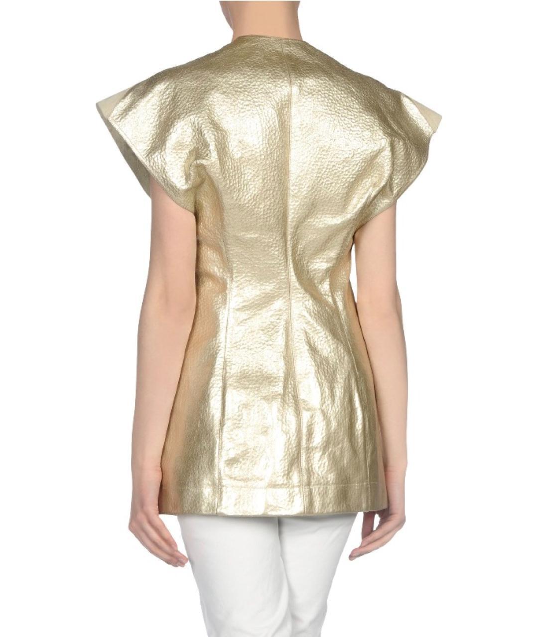 RICK OWENS Золотой кожаный жилет, фото 6